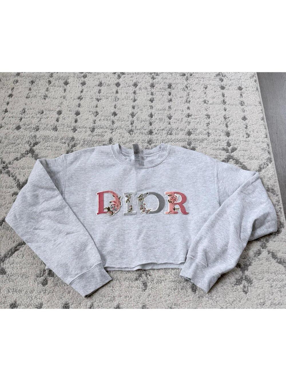 Custom cropped DIOR inspired sweatshirt
